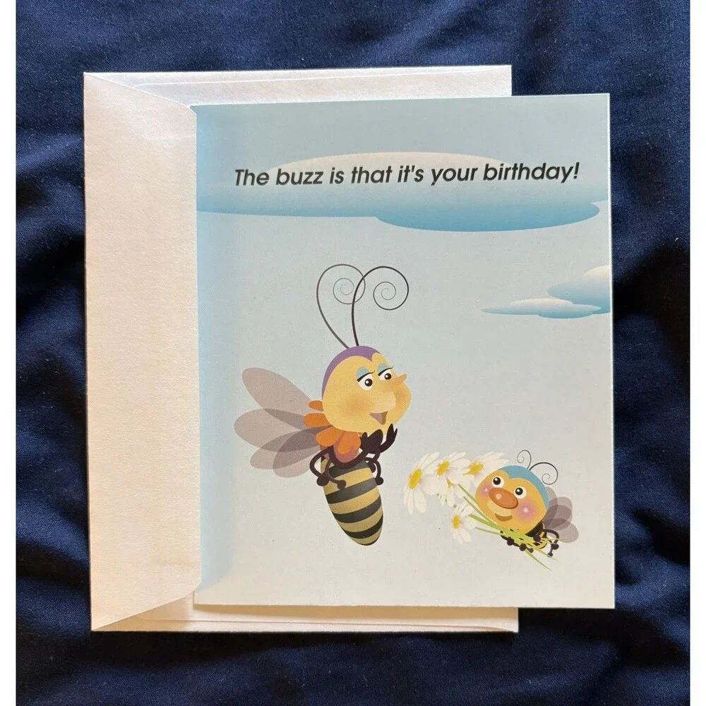 Birthday Card with White Envelope | Bee design By Habitat